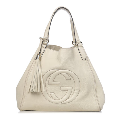 Gucci Pebbled Calfskin Medium Soho Shoulder Bag Off White 1 of 11