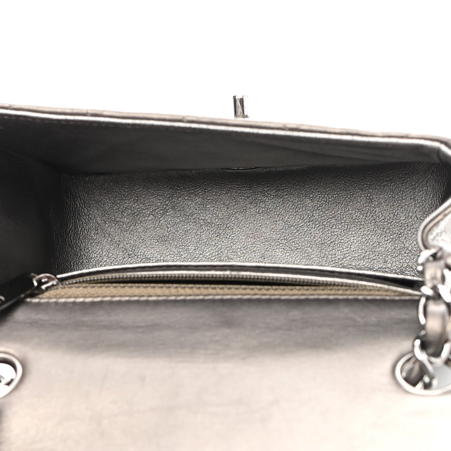 Metallic Calfskin Quilted Mini Square Flap Bronze