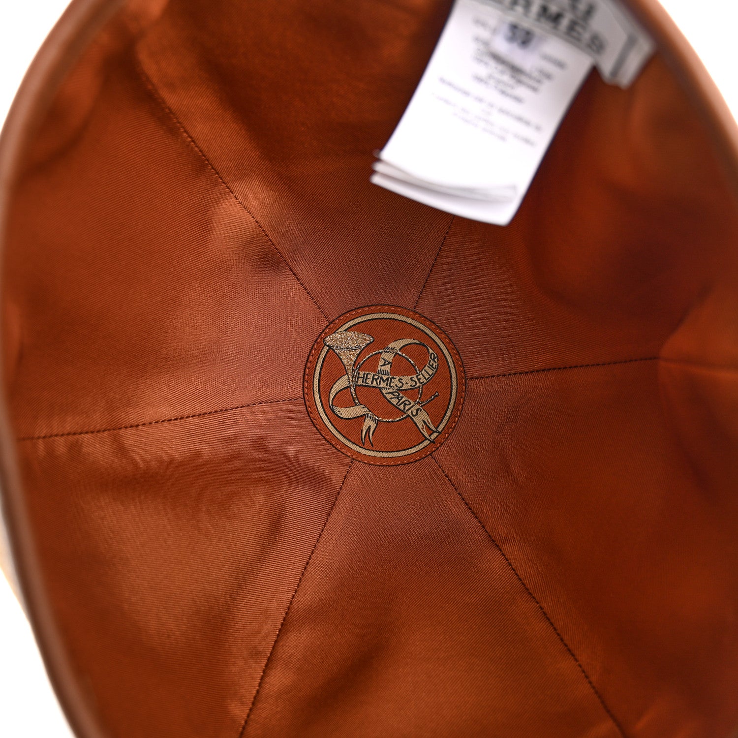 Hermes Jersey De Laine Gabrielle Beret Hat 59 Gold 7 of 8