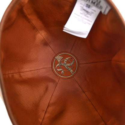Hermes Jersey De Laine Gabrielle Beret Hat 59 Gold 7 of 8