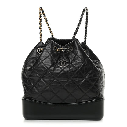 Chanel Aged Calfskin Quilted Small Gabrielle Backpack Black 1 of 13