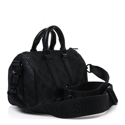 Louis Vuitton Monogram Taurillon Keepall Bandouliere 25 Black 3 of 10
