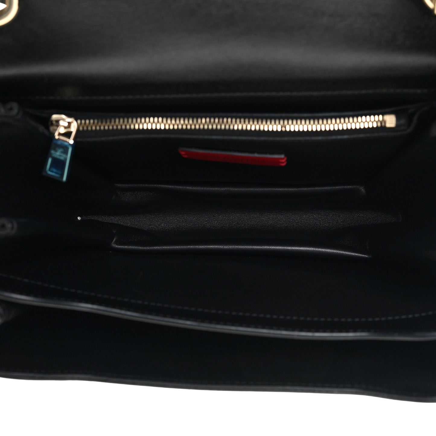 Vitello Rockstud Flip Lock Flap Messenger Black