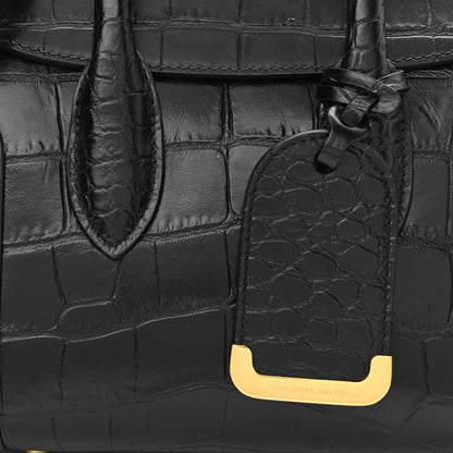 Alexander McQueen Calfskin Crocodile Embossed Mini Heroine 21 Black 8 of 11