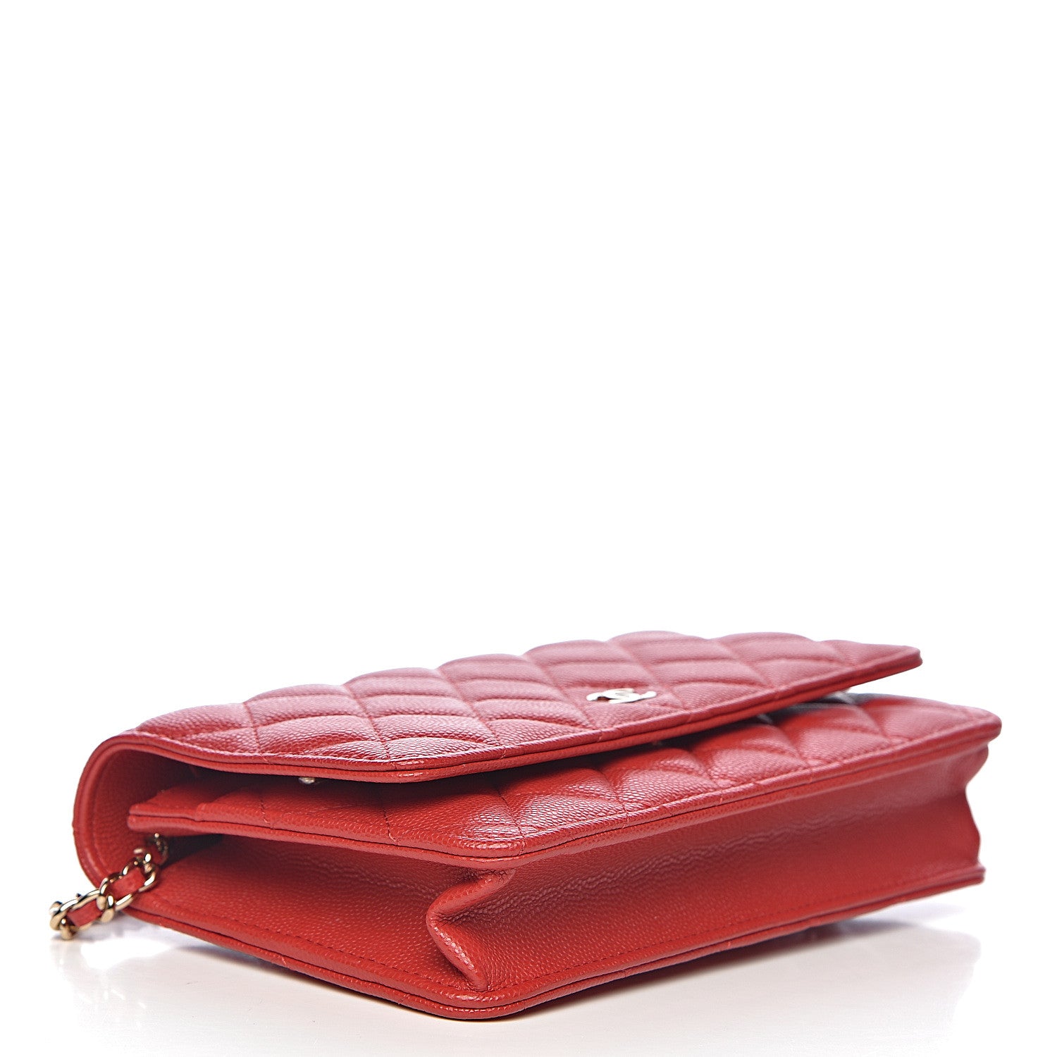Chanel Caviar Quilted Wallet on Chain WOC Red 4 of 12