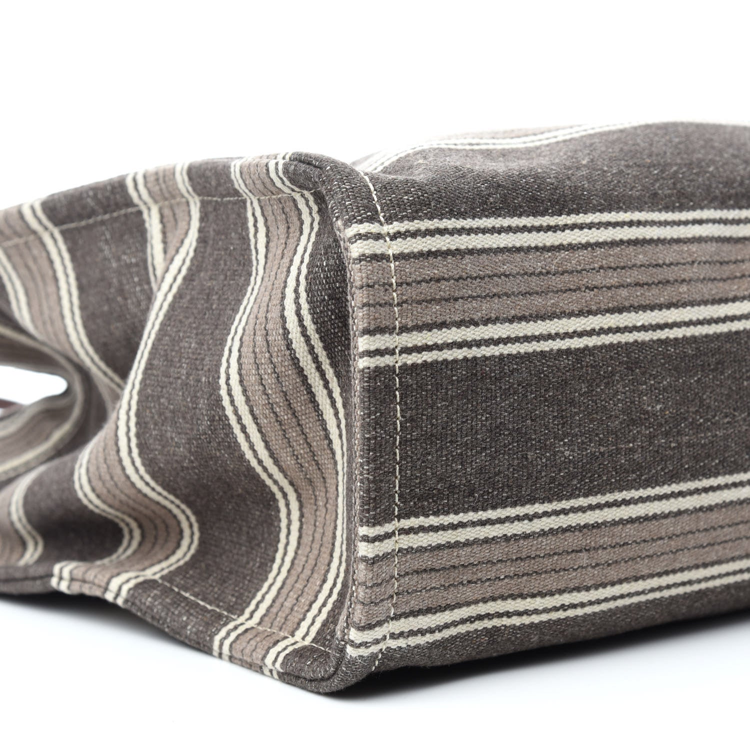 Celine Canvas Calfskin Jacquard Vertical Cabas Grey Brown 6 of 9