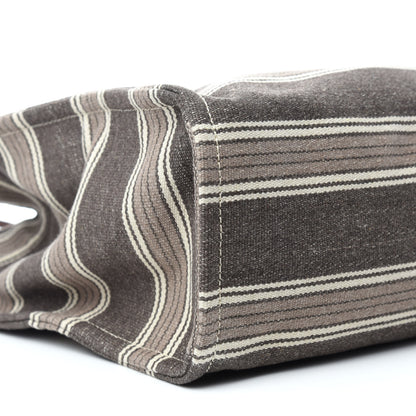 Celine Canvas Calfskin Jacquard Vertical Cabas Grey Brown 6 of 9