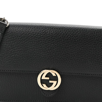 Gucci Dollar Calfskin Interlocking G Chain Wallet Black 7 of 9