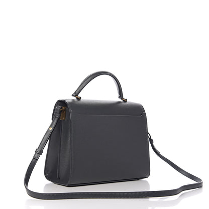 Saint Laurent Grain de Poudre Medium Classic Monogram Cassandra Top Handle Dark Smog 2 of 11