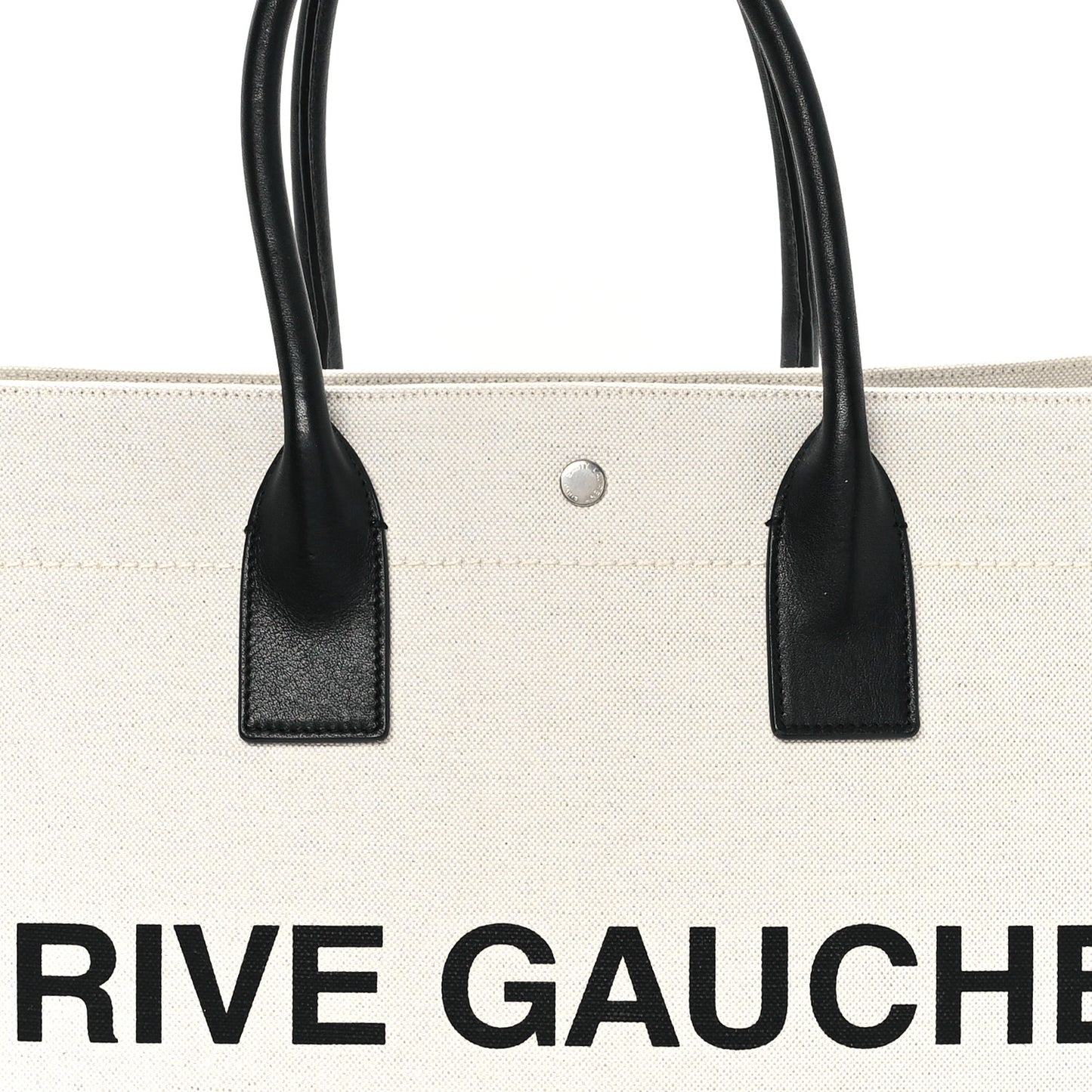 Linen Calfskin Rive Gauche Tote Optic White
