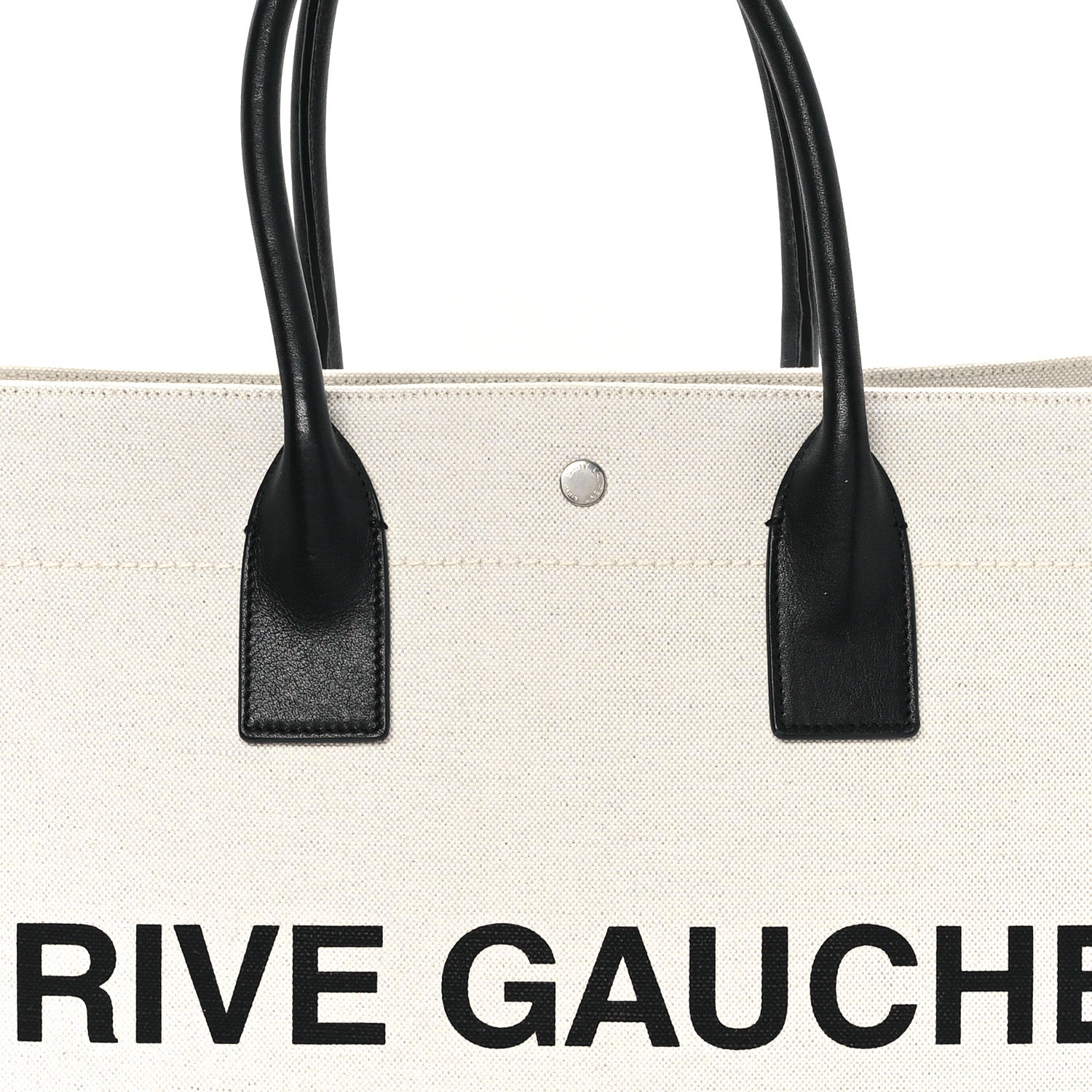 Saint Laurent Linen Calfskin Rive Gauche Tote Optic White 8 of 11
