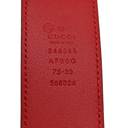 Gucci Moon Calfskin Interlocking G 37mm Belt 75 30 Vibrant Red 5 of 5