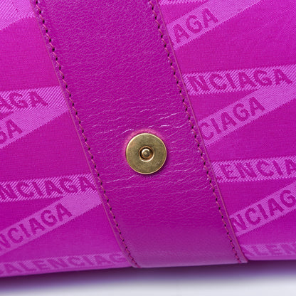 Balenciaga Jacquard Nylon Calfskin Shift Wallet On Strap Pink 18 of 21