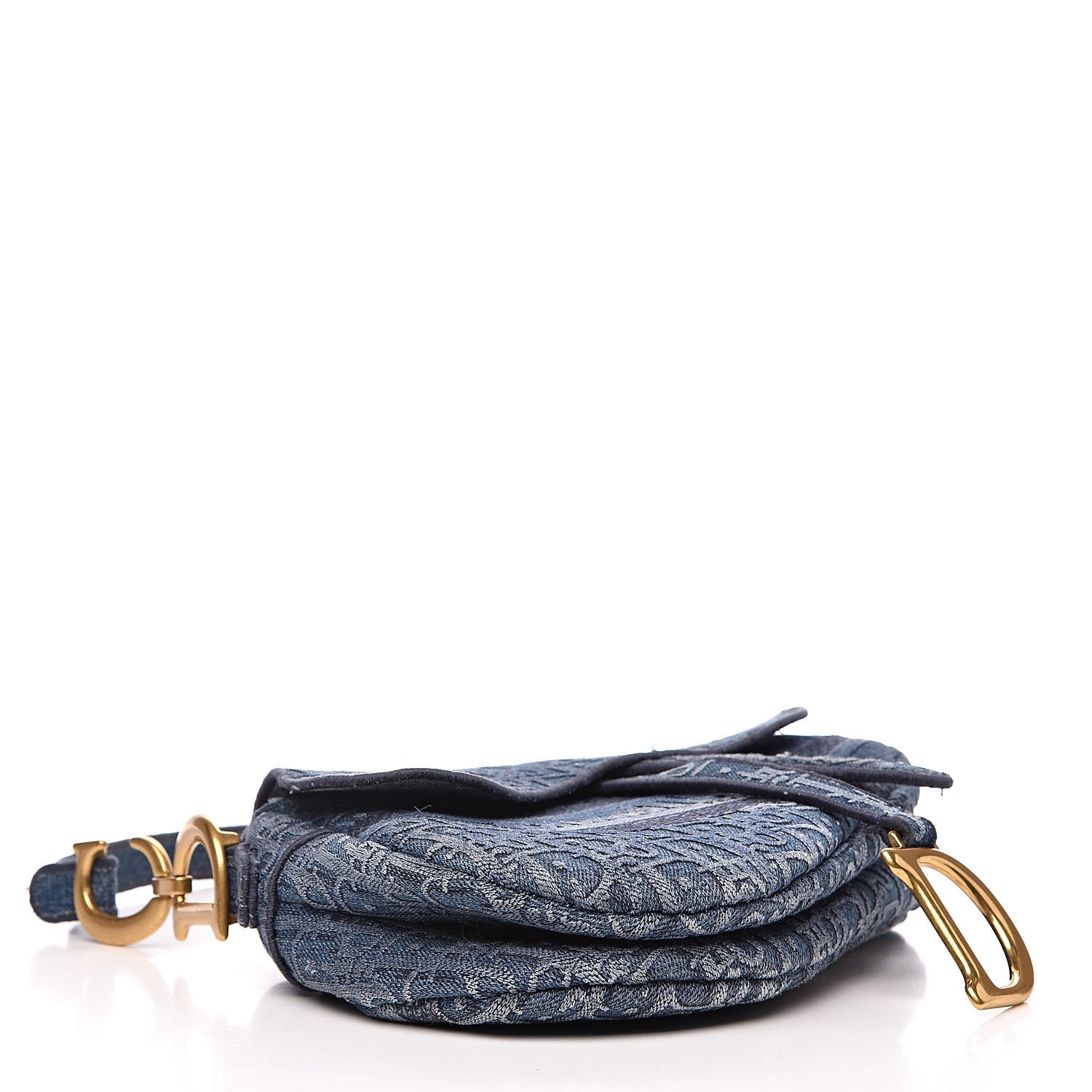 Christian Dior Oblique Denim Saddle Bag Blue 4 of 10