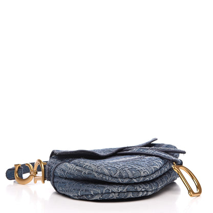 Christian Dior Oblique Denim Saddle Bag Blue 4 of 10