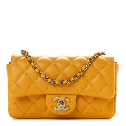 Chanel Lambskin Quilted Extra Mini Flap Bag Yellow 1 of 10