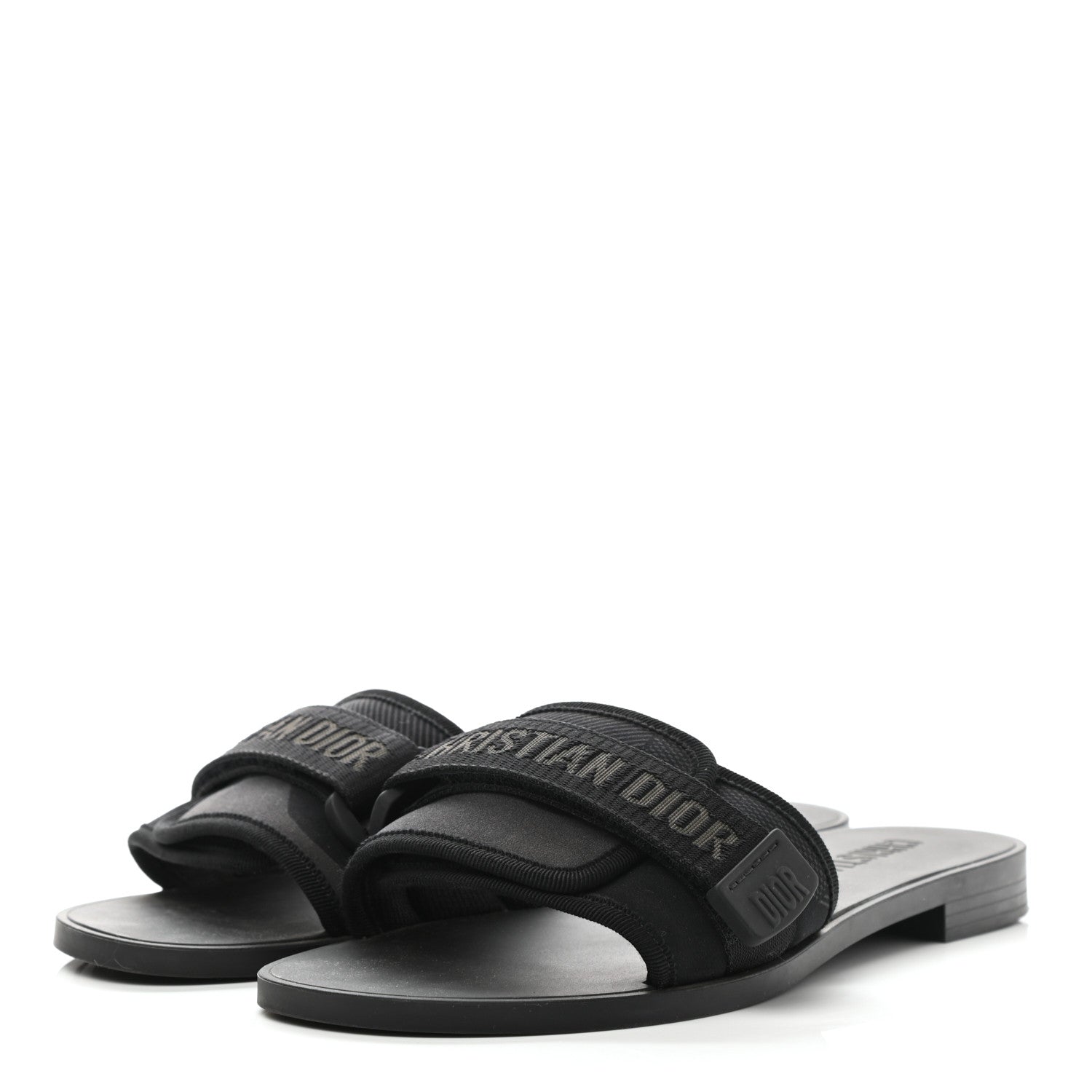 Christian Dior Technical Stretch Fabric Camouflage Dio(r)evolution Slide Sandals 38 Black Military 3 of 9