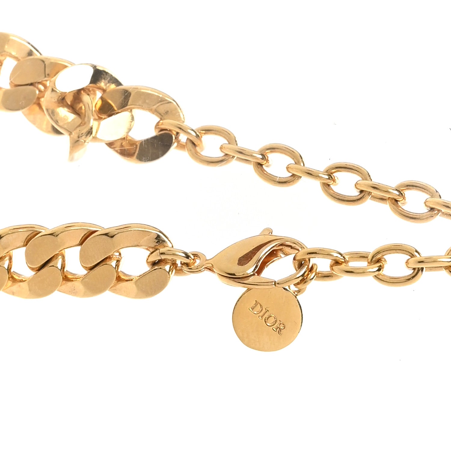 Christian Dior Metal CD Choker Necklace Gold 4 of 5