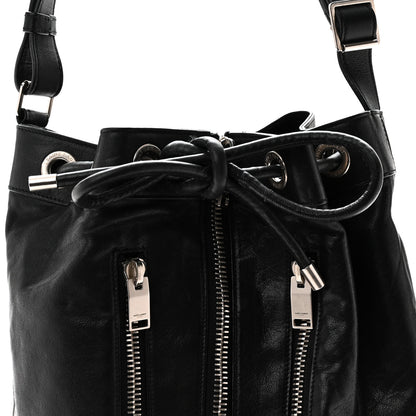 Saint Laurent Calfskin Medium Rider Bucket Bag Black 7 of 9