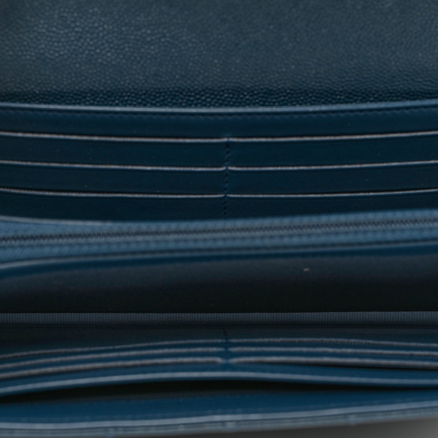 Caviar Quilted Boy Flap Wallet Blue