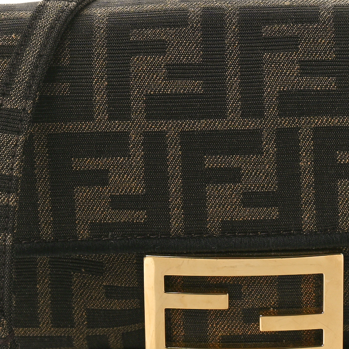 Fabric Jacquard FF 1974 Mini Baguette Tobacco Moro Black