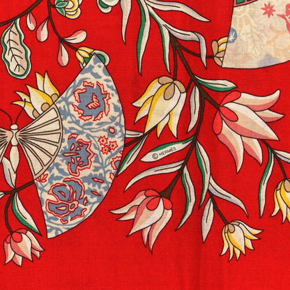 Hermes Cashmere Silk Fleurs et Papillons de Tissus Shawl 140 3 of 5