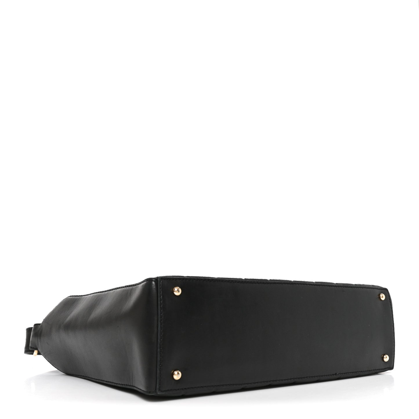 Lambskin Quilted Medium Chocolate Bar Shoulder Bag Black