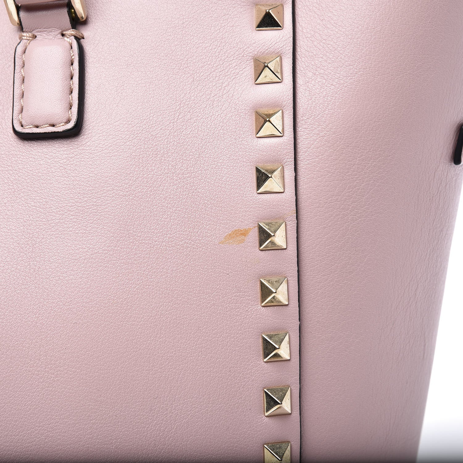 Valentino Garavani Vitello Rockstud Double Handle Tote Light Pink 9 of 12