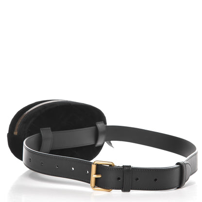 Gucci Velvet Matelasse GG Marmont Belt Bag 85 34 Black 3 of 8