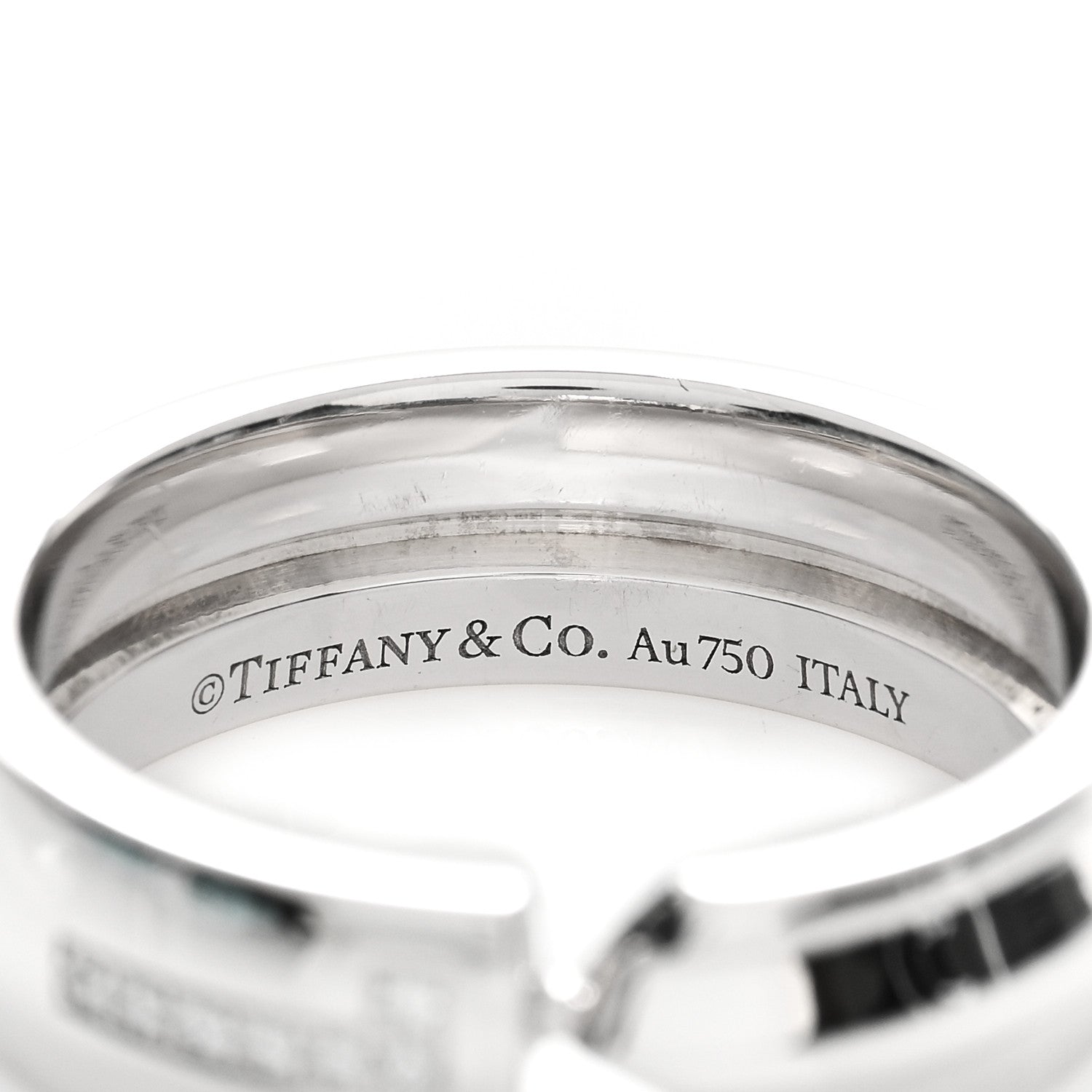 Tiffany 18K White Gold Diamond Modern Keys Ring 50 5.5 4 of 4