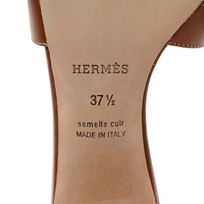 Hermes Calfskin Oasis Sandals 37.5 Gold 6 of 10