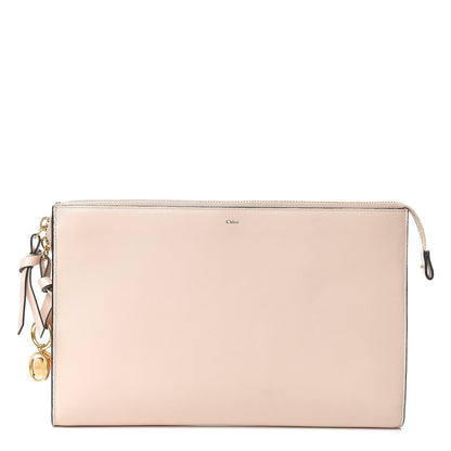 Chloe Calfskin Alphabet Flat Pouch Clutch Blush Nude 1 of 8