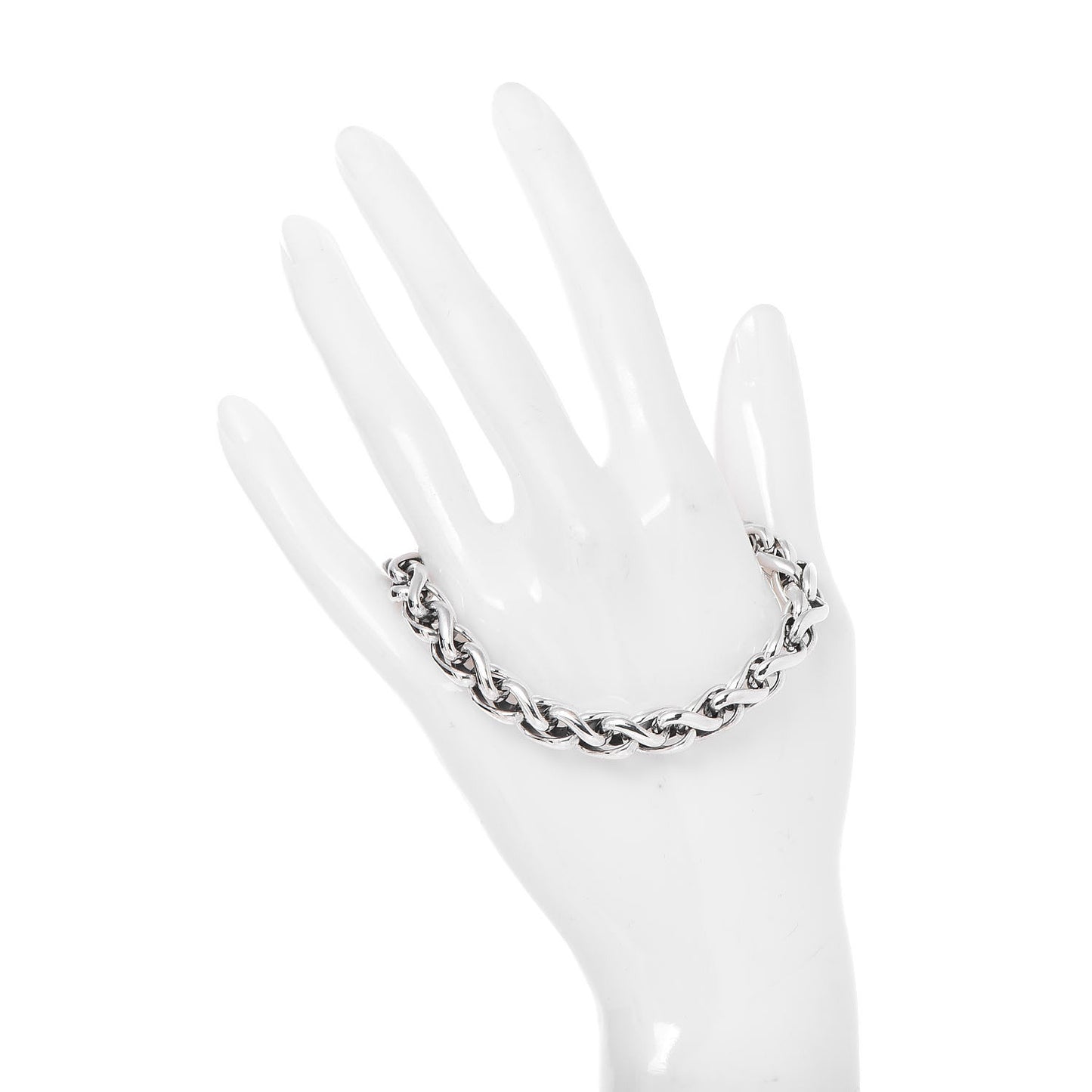 Sterling Silver 14K Yellow Gold 8mm Wheat Chain Bracelet