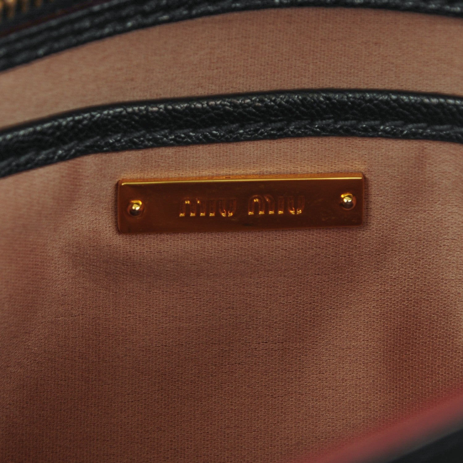 Miu Miu Goatskin Madras Shoulder Bag Nero Black 6 of 14