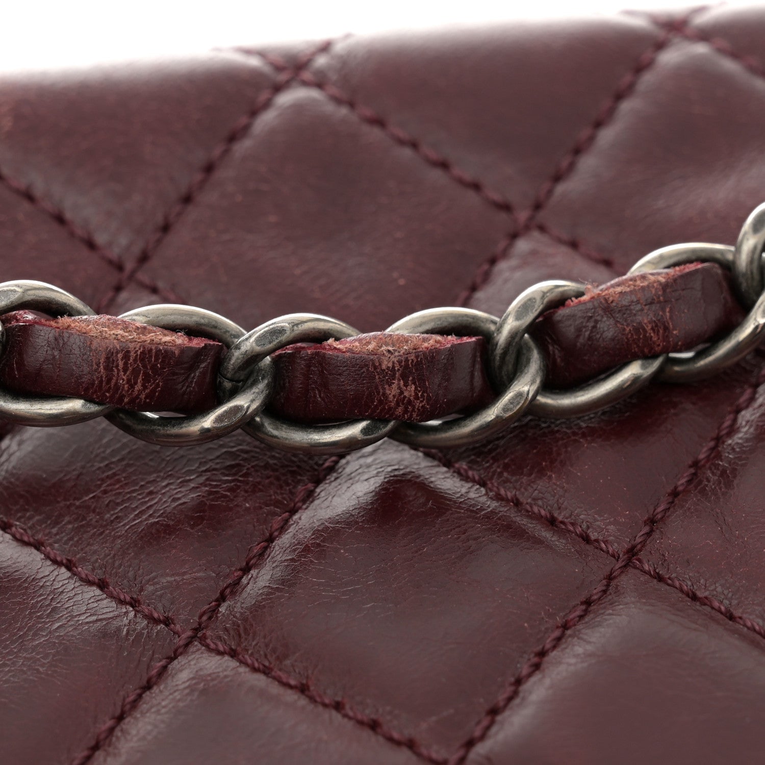 Chanel Glazed Calfskin Quilted Large Salzburg Backpack Burgundy 14 of 14