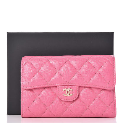 Chanel Caviar Quilted Medium Flap Wallet Pink 11 of 11