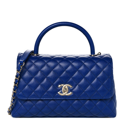 Chanel Caviar Quilted Small Coco Handle Flap Dark Blue 1 of 9