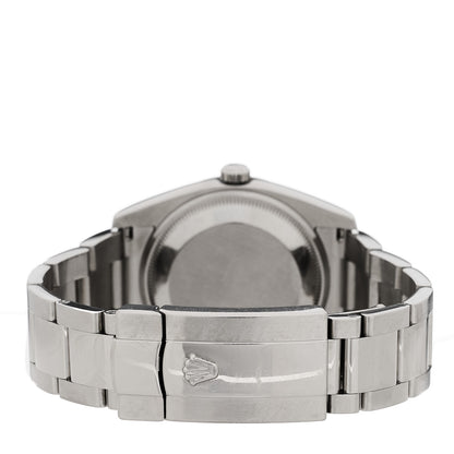 Rolex Stainless Steel 18K White Gold Diamond 34mm Oyster Perpetual Date Watch White Roman 115234 3 of 4