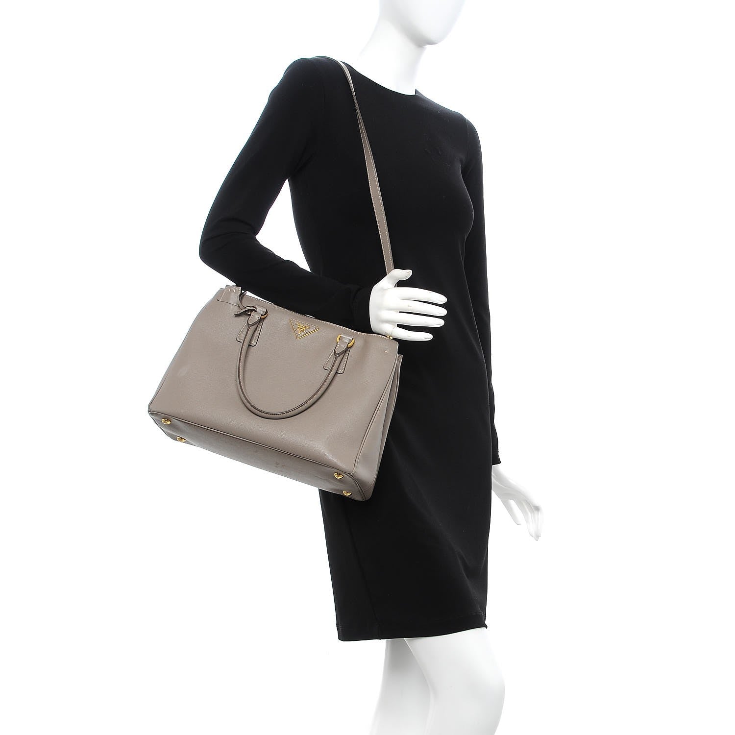 Prada Saffiano Lux Medium Tote Argilla 2 of 18