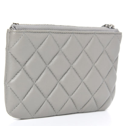 Chanel Lambskin Quilted Small Cosmetic Case Light Grey 3 of 8