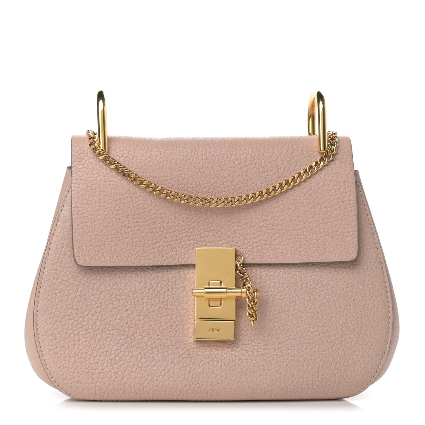 Grained Lambskin Medium Drew Shoulder Bag Cement Pink