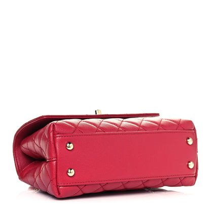 Chanel Caviar Quilted Mini Coco Handle Flap Dark Pink 3 of 9