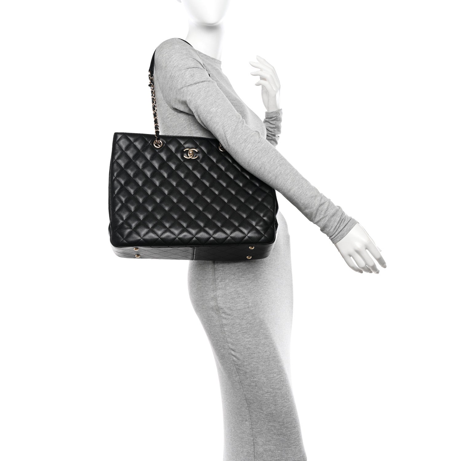 Chanel Caviar Quilted Large Classic Shopping Tote Black 2 of 12
