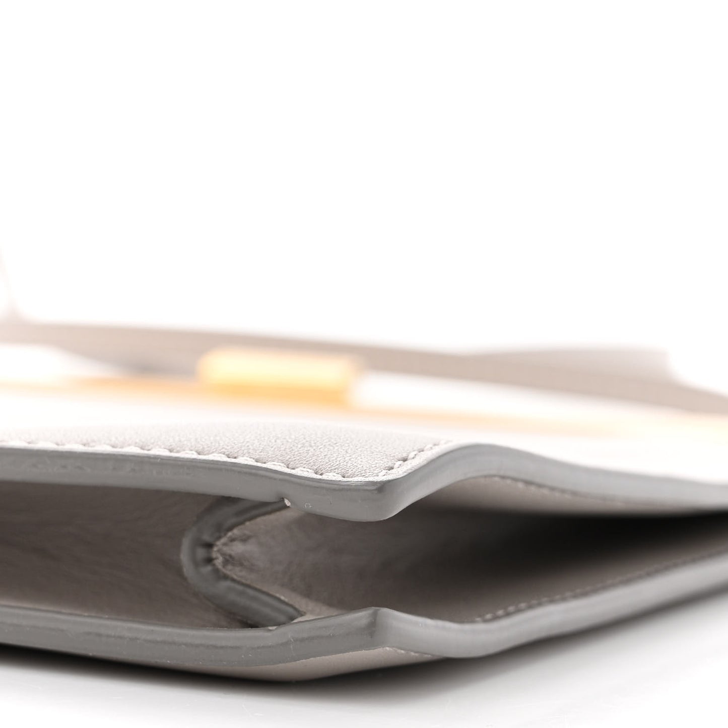 Smooth Calfskin Mini Clasp Bag Light Grey