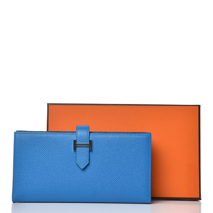 Hermes Epsom Bearn Gusset Wallet Bleu Zanzibar 8 of 8