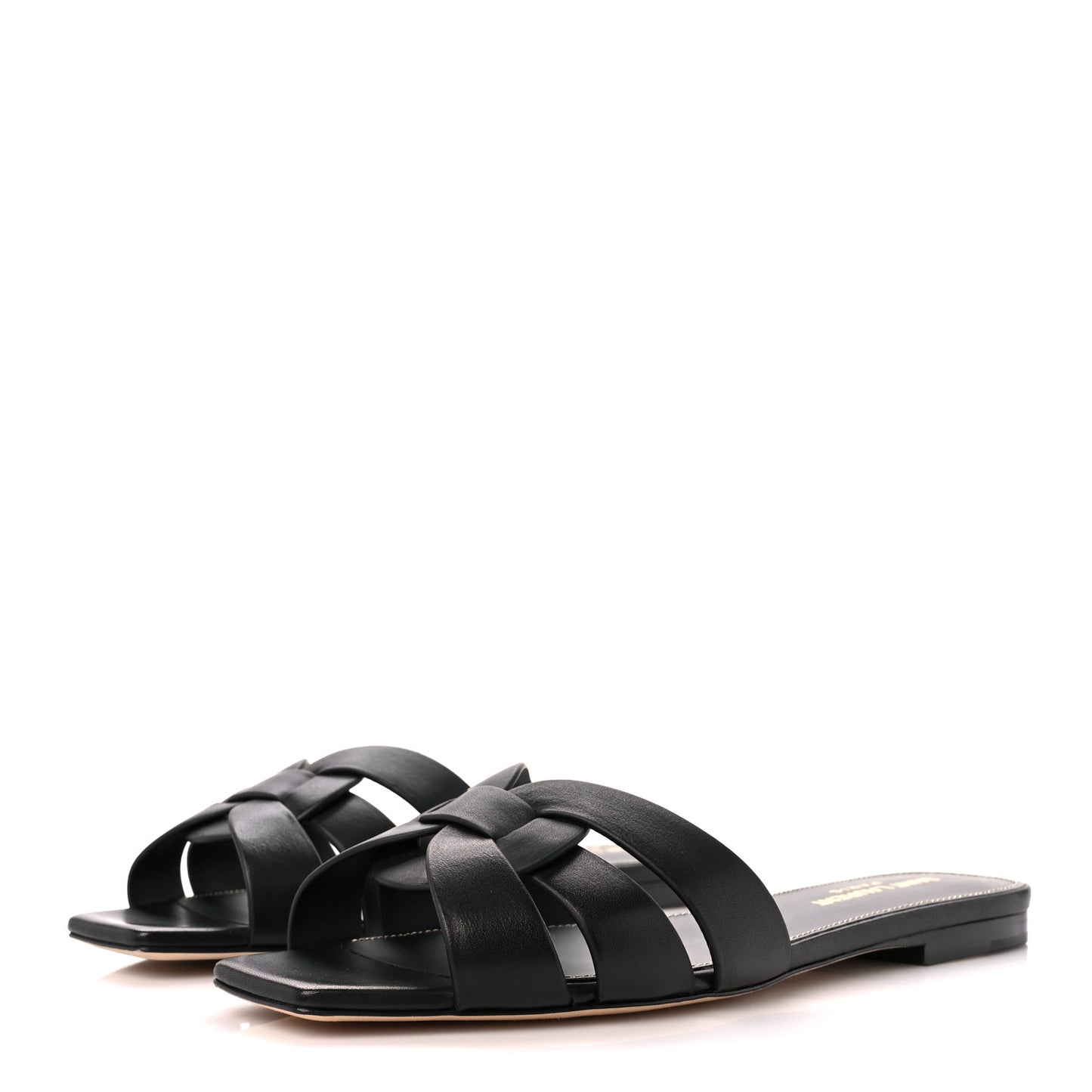 Calfskin Tribute 05 Slide Sandals 36.5 Black