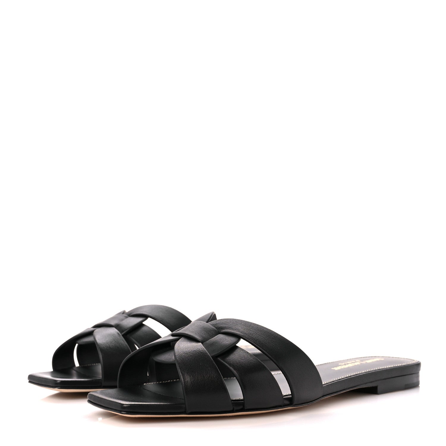 Saint Laurent Calfskin Tribute 05 Slide Sandals 36.5 Black 4 of 9