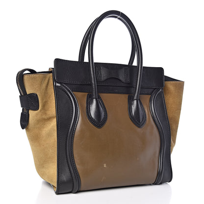 Celine Smooth Calfskin Suede Micro Tri-Color Luggage Almond 3 of 13