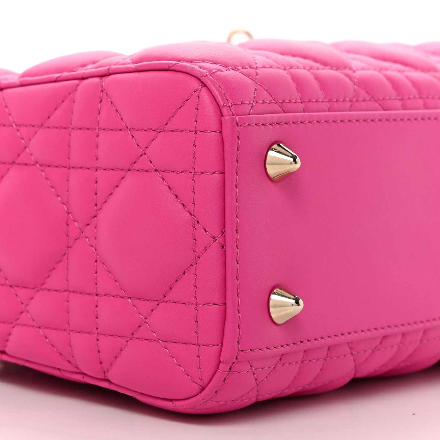 Christian Dior Lambskin Cannage Small My ABCDior Lady Dior Magenta 9 of 10