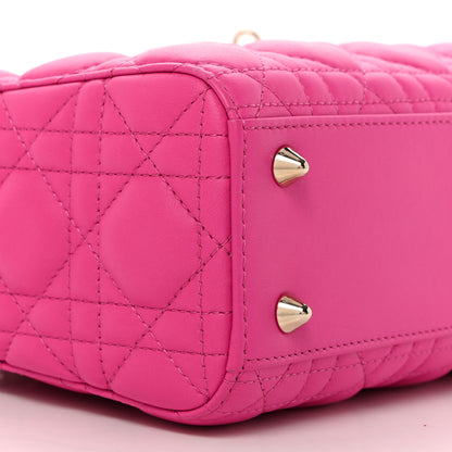 Christian Dior Lambskin Cannage Small My ABCDior Lady Dior Magenta 9 of 10